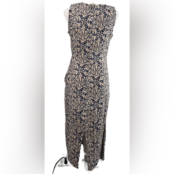 Vintage CDC Womens Ditsy Faux Wrap Tie Front Midi Dress Sleeveless Size 4 - Picture 6 of 13